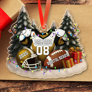 Football Player Christmas - Celebrate Team Spirit - Personalized Acrylic Ornament