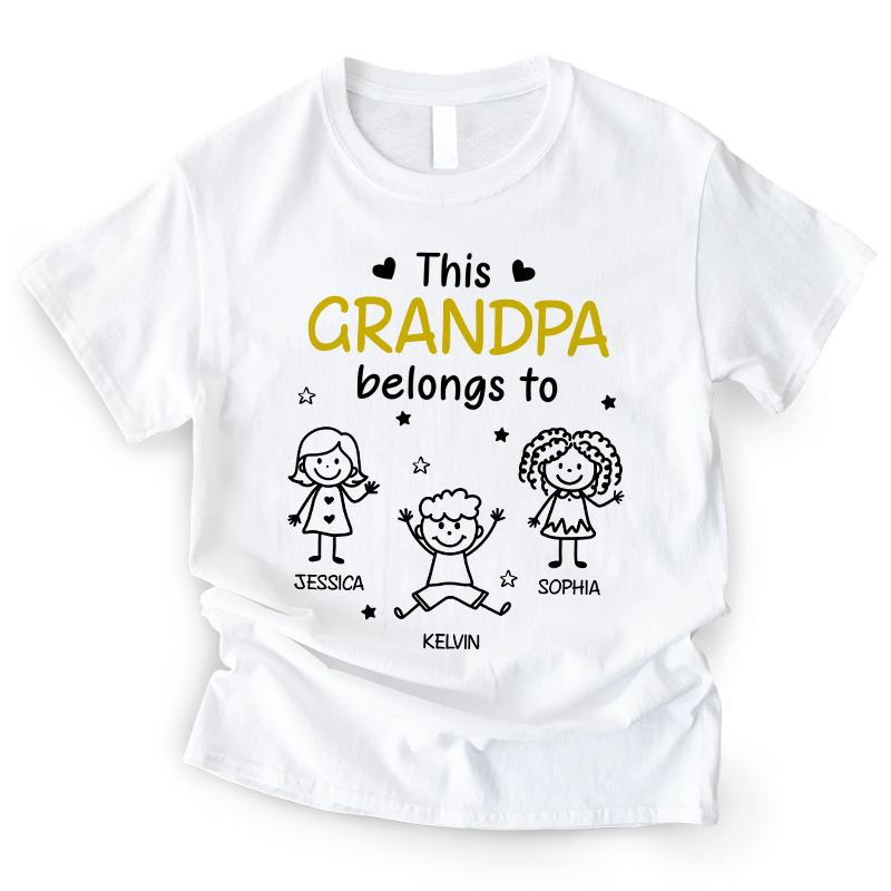 This Grandpa Belongs To - Personalized T-Shirt