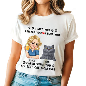 Best Cat Mom Ever - Personalized T-Shirt