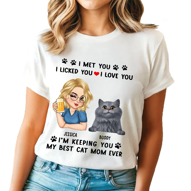 Best Cat Mom Ever - Personalized T-Shirt