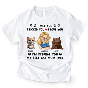 Best Cat Mom Ever - Personalized T-Shirt