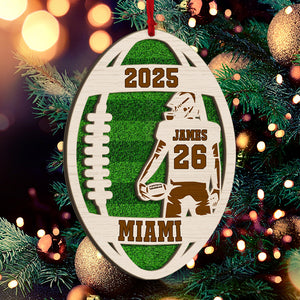 Football Player - Custom Gift For Football Lovers - Personalized 2-Layered Wooden Ornament