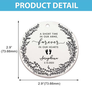 Forever In Our Hearts Baby Memorial Ornament - Personalized Circle Ceramic Ornament