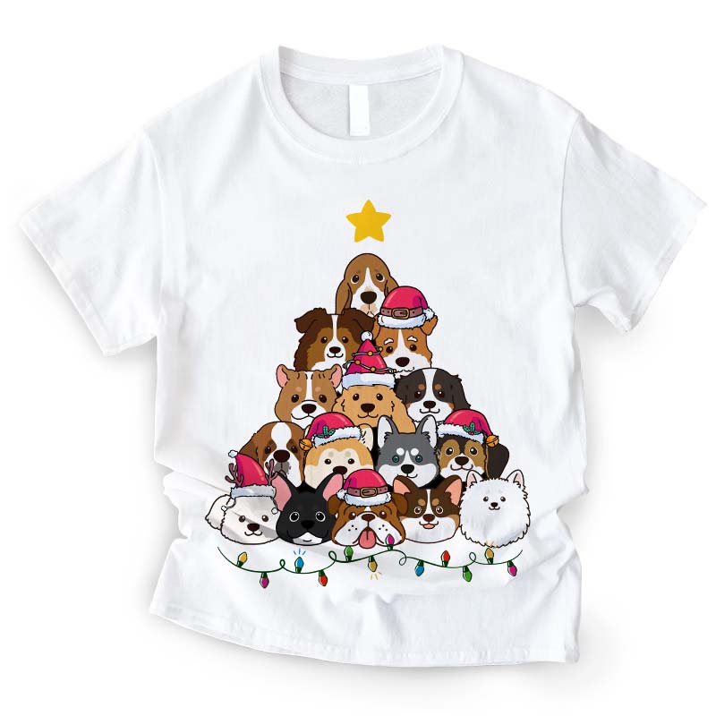 Dog Christmas Tree - Christmas Gift For Pet Dad, Pet Mom, Dog Dad, Cat Dad, Dog Mom, Cat Mom - Personalized T-Shirt