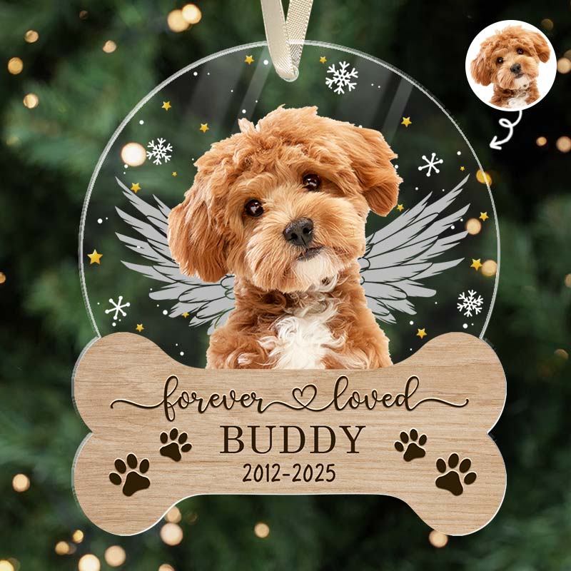Custom Photo Forever Loved - Gift For Pet Lovers - Personalized Acrylic Ornament