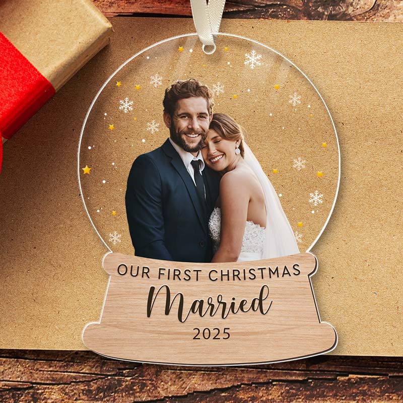Our First Christmas - First Christmas Married Gift - Personalized Acrylic Ornament