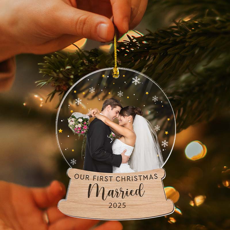 Our First Christmas - First Christmas Married Gift - Personalized Acrylic Ornament
