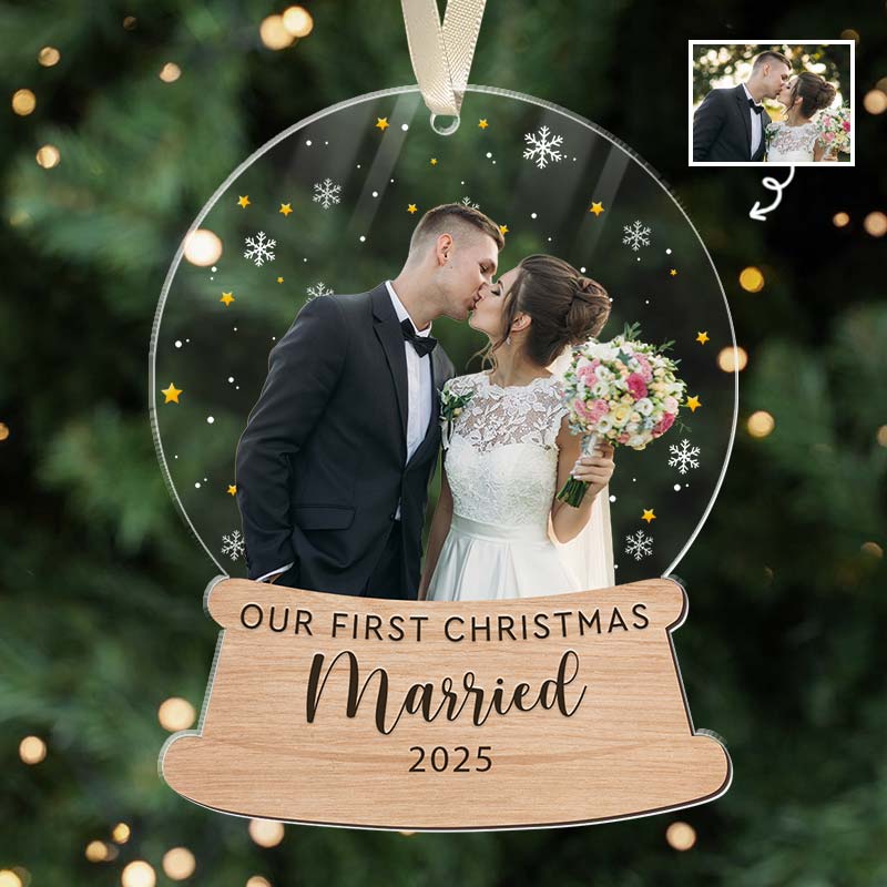 Our First Christmas - First Christmas Married Gift - Personalized Acrylic Ornament
