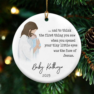 Baby Remembrance - In Loving Memory Baby Gift - Personalized Circle Ceramic Ornament