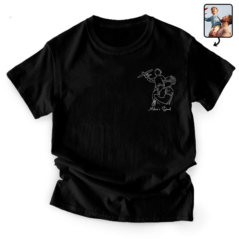 Custom Photo Minimalist Line Art Sketch - Personalized T-Shirt