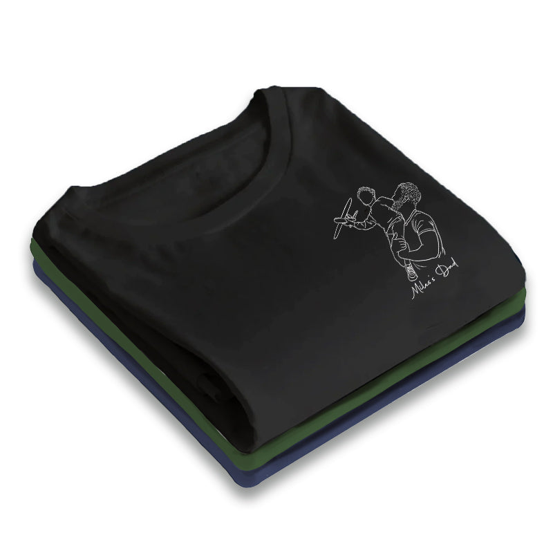 Custom Photo Minimalist Line Art Sketch - Personalized T-Shirt