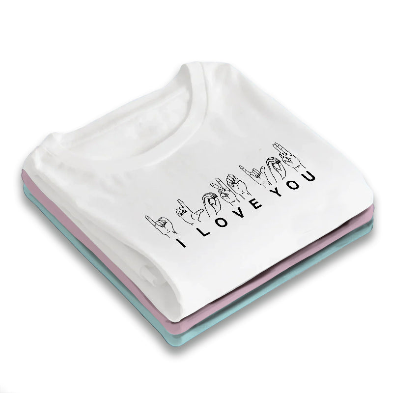 Love American Sign Language - Gift For Couple - Personalized T-Shirt