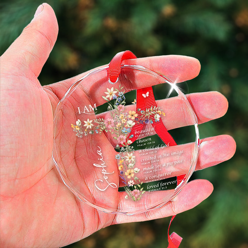Child Of God - Bible Verse - Gifts For Women, Christian Gifts, Jesus Lover Gifts - Personalized Circle Glass Ornament