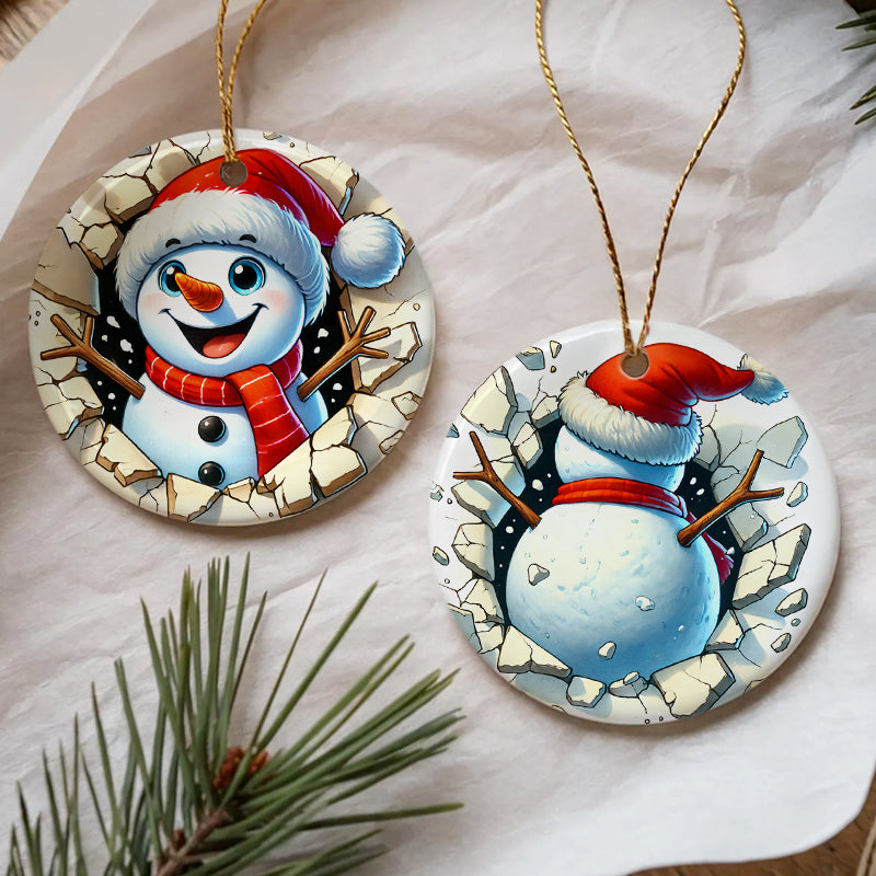 Funny Characters - Cute & Funny Holiday Decor - Personalized Circle Ceramic Ornament