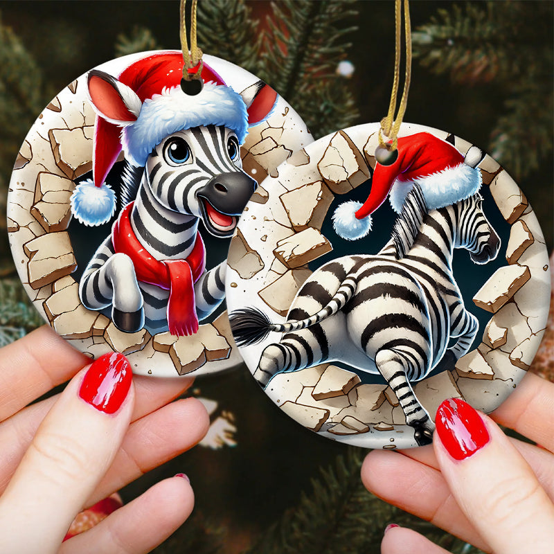 Funny Characters - Cute & Funny Holiday Decor - Personalized Circle Ceramic Ornament
