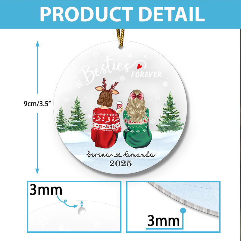 Besties Forever Friendship Gift - Personalized Acrylic Ornament