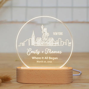 City Skyline Where It All Began - Personalized LED Light