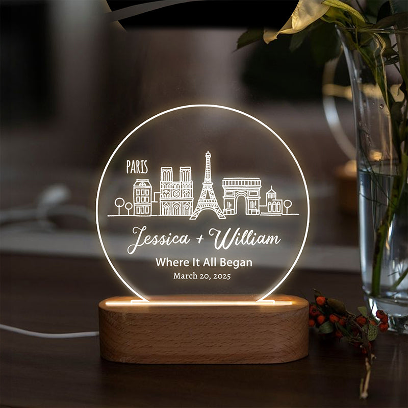 City Skyline Where It All Began - Personalized LED Light
