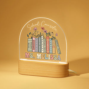 School Counselor -  Teacher Appreciation Night Light - Personalized LED Light