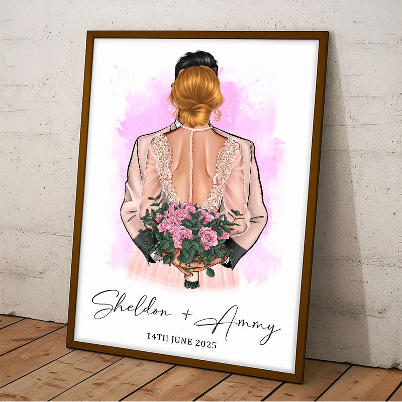 Love Fairytale - Bride & Groom - Personalized Poster