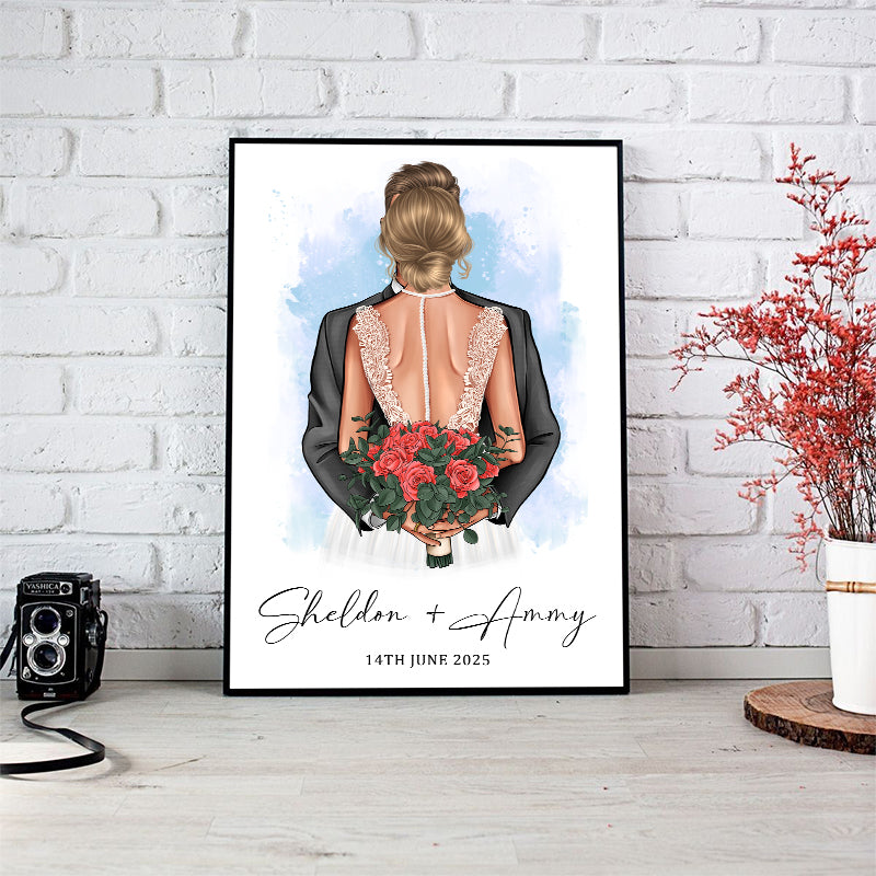 Love Fairytale - Bride & Groom - Personalized Poster
