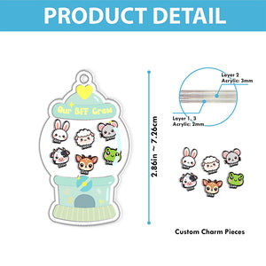 BFF Crew - Cute Friendship Gift - Personalized Acrylic Shaker Keychain