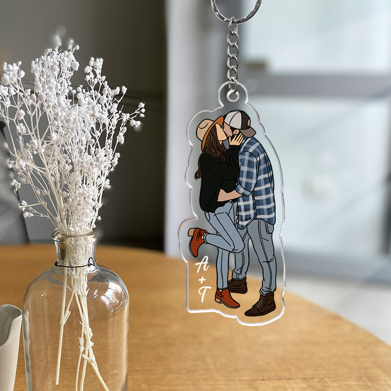 Custom Photo Couple - Personalized Acrylic Keychain