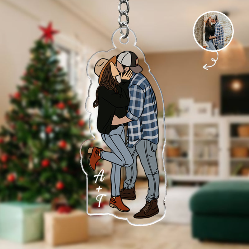 Custom Photo Couple - Personalized Acrylic Keychain