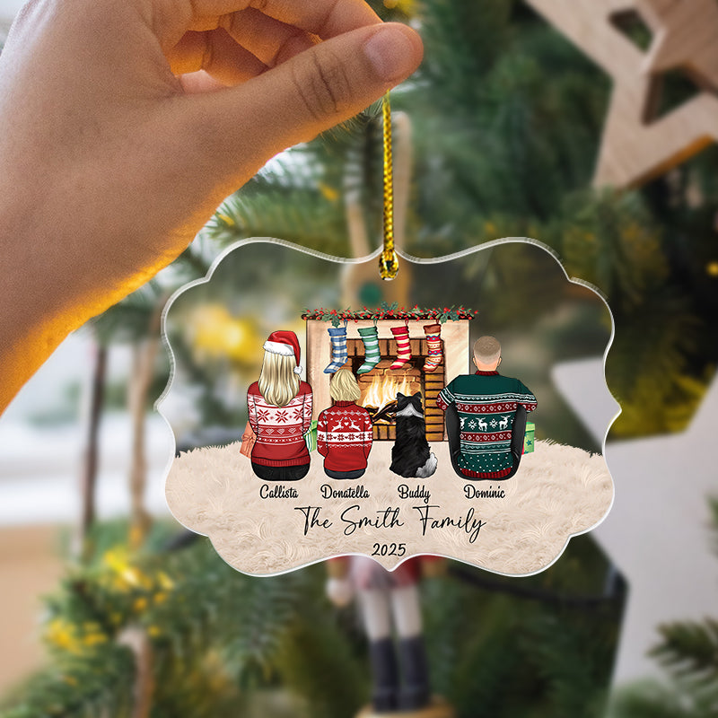Christmas Our Family With Pet - Personalized Acrylic Ornament