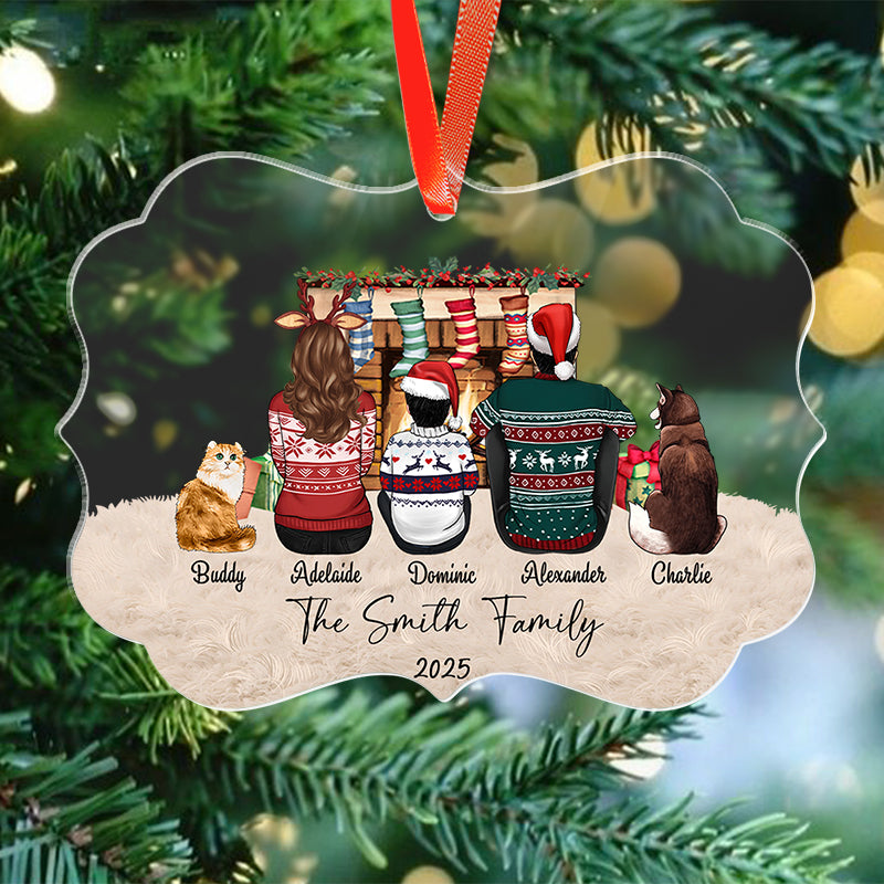 Christmas Our Family With Pet - Personalized Acrylic Ornament