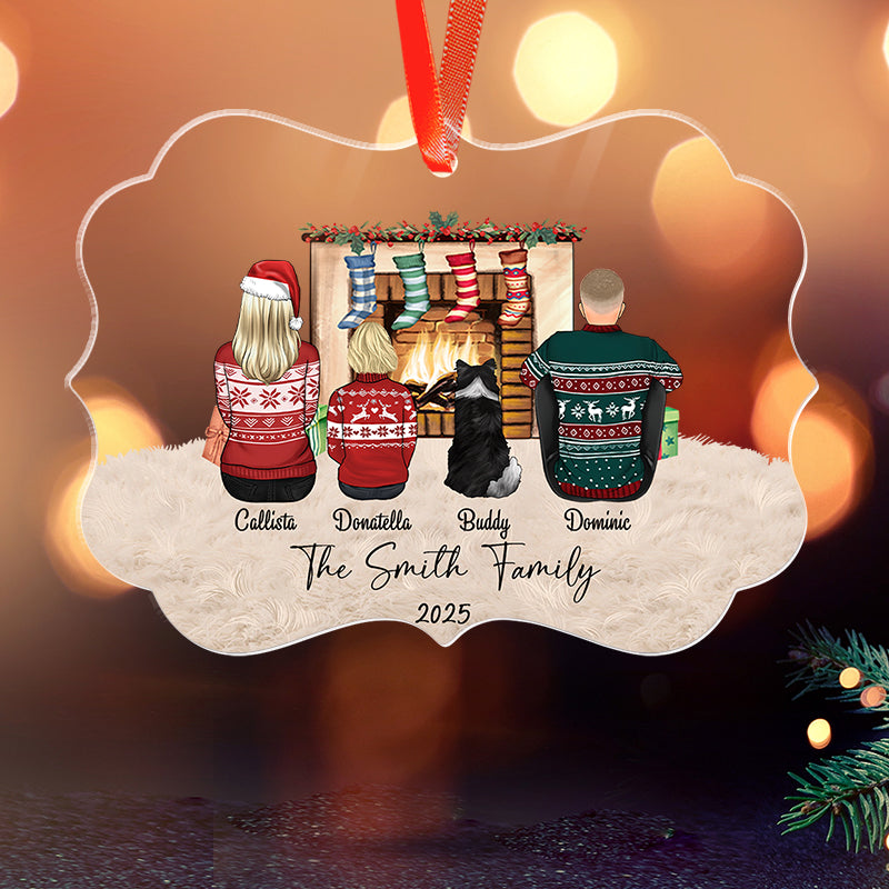 Christmas Our Family With Pet - Personalized Acrylic Ornament