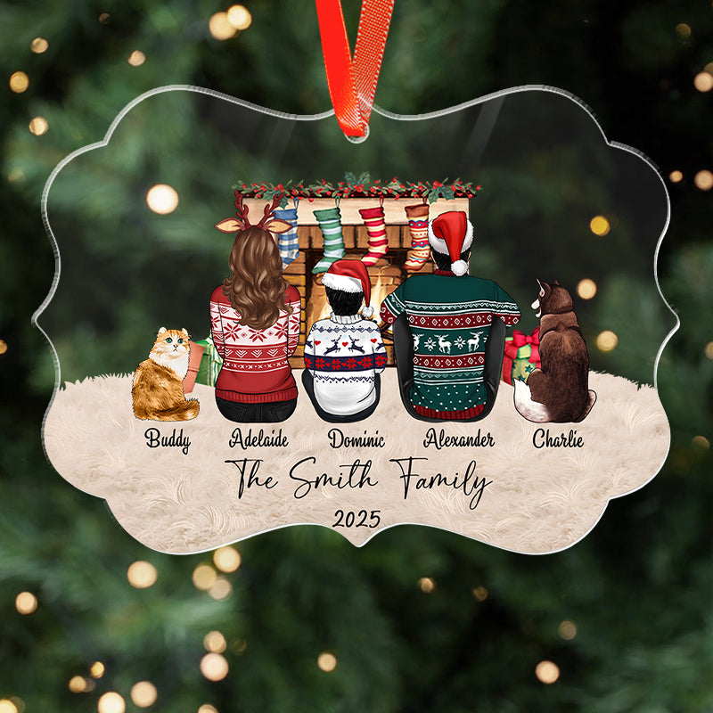 Christmas Our Family With Pet - Personalized Acrylic Ornament