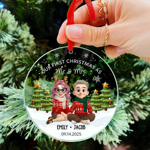Our First Christmas As Mr And Mrs - First Christmas Married Gift - Personalized Acrylic Ornament