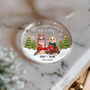 Our First Christmas As Mr And Mrs - First Christmas Married Gift - Personalized Acrylic Ornament