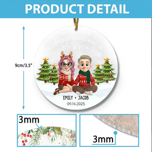 Our First Christmas As Mr And Mrs - First Christmas Married Gift - Personalized Acrylic Ornament