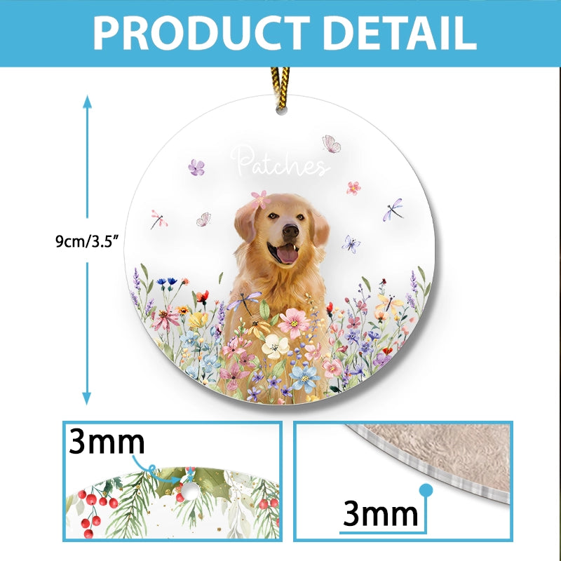 Custom Pet With Flowers - Christmas Gift For Dog, Cat Lovers - Personalized Acrylic Ornament