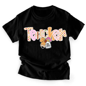 Cute Teacher Coquette Bow - Teacher Gift - Personalized T-Shirt