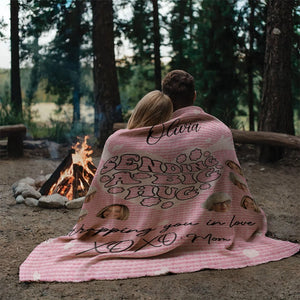 Custom Photo Sending A Big Hug - Personalized Blanket