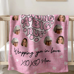 Custom Photo Sending A Big Hug - Personalized Blanket