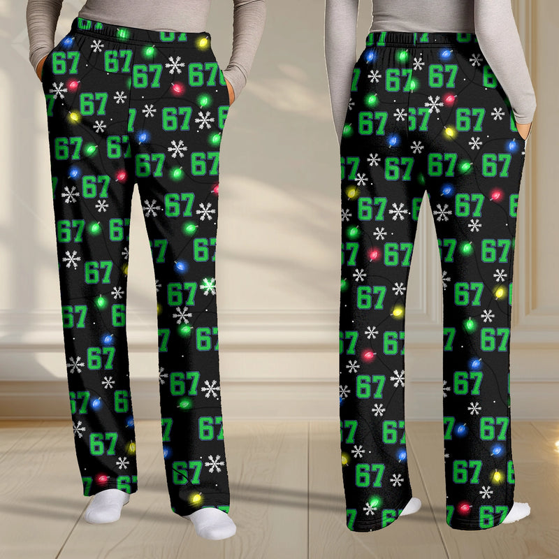 Christmas Lights Number 67 - Festive Winter Sleepwear - Personalized Pajama Pants