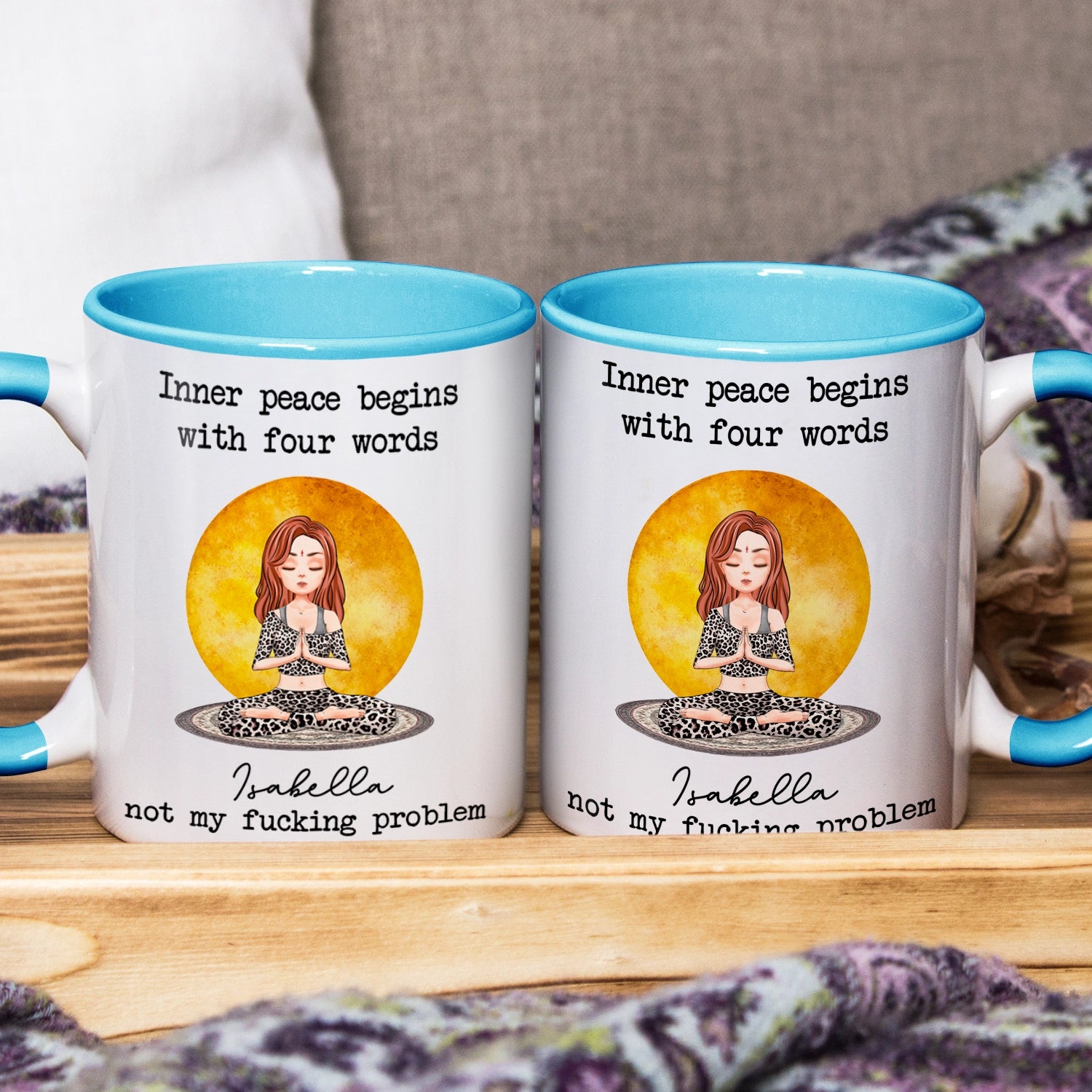 Inner Peace Yoga Relaxation Cup - Gift For Stress Relief - Personalized Accent Mug