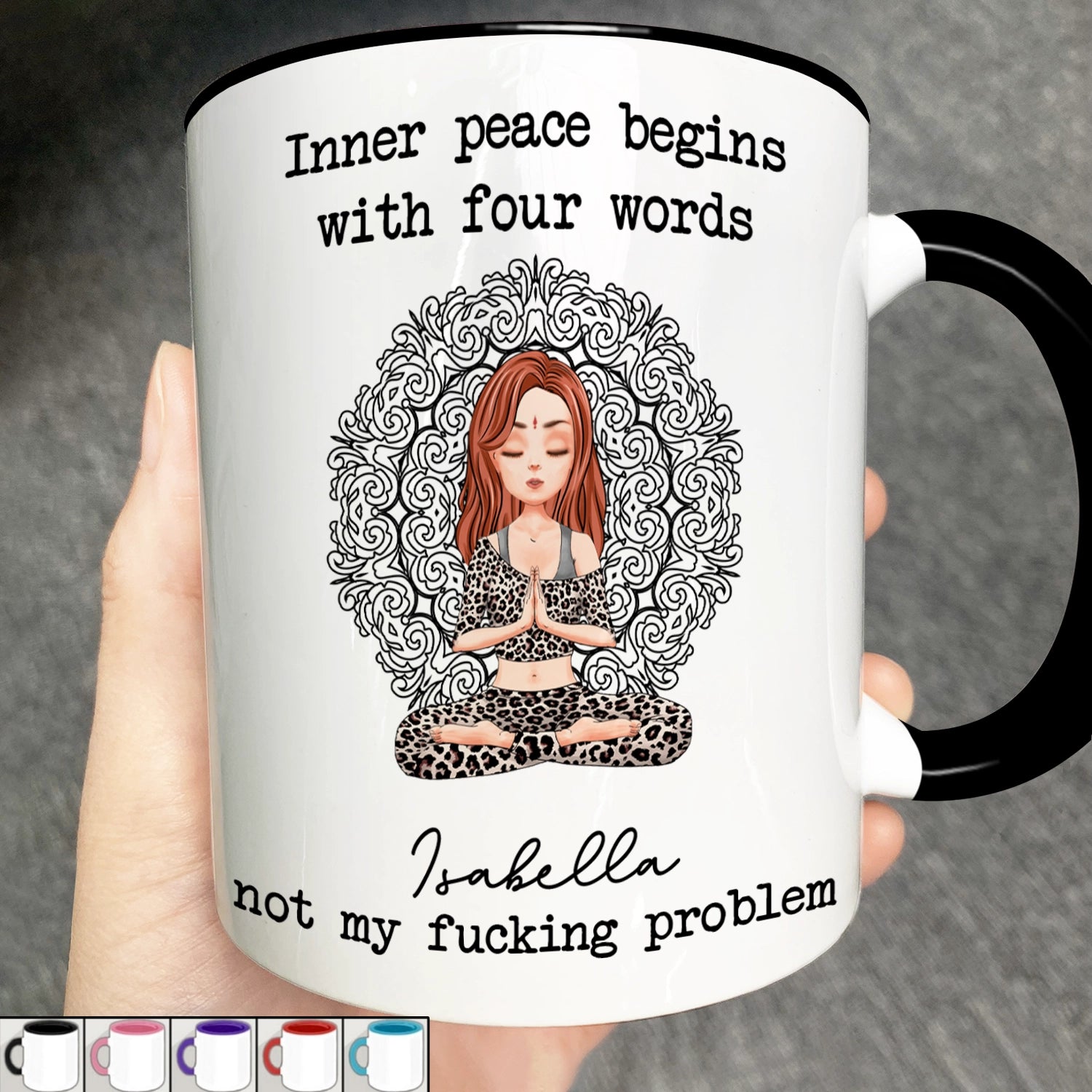 Inner Peace Yoga Relaxation Cup - Gift For Stress Relief - Personalized Accent Mug