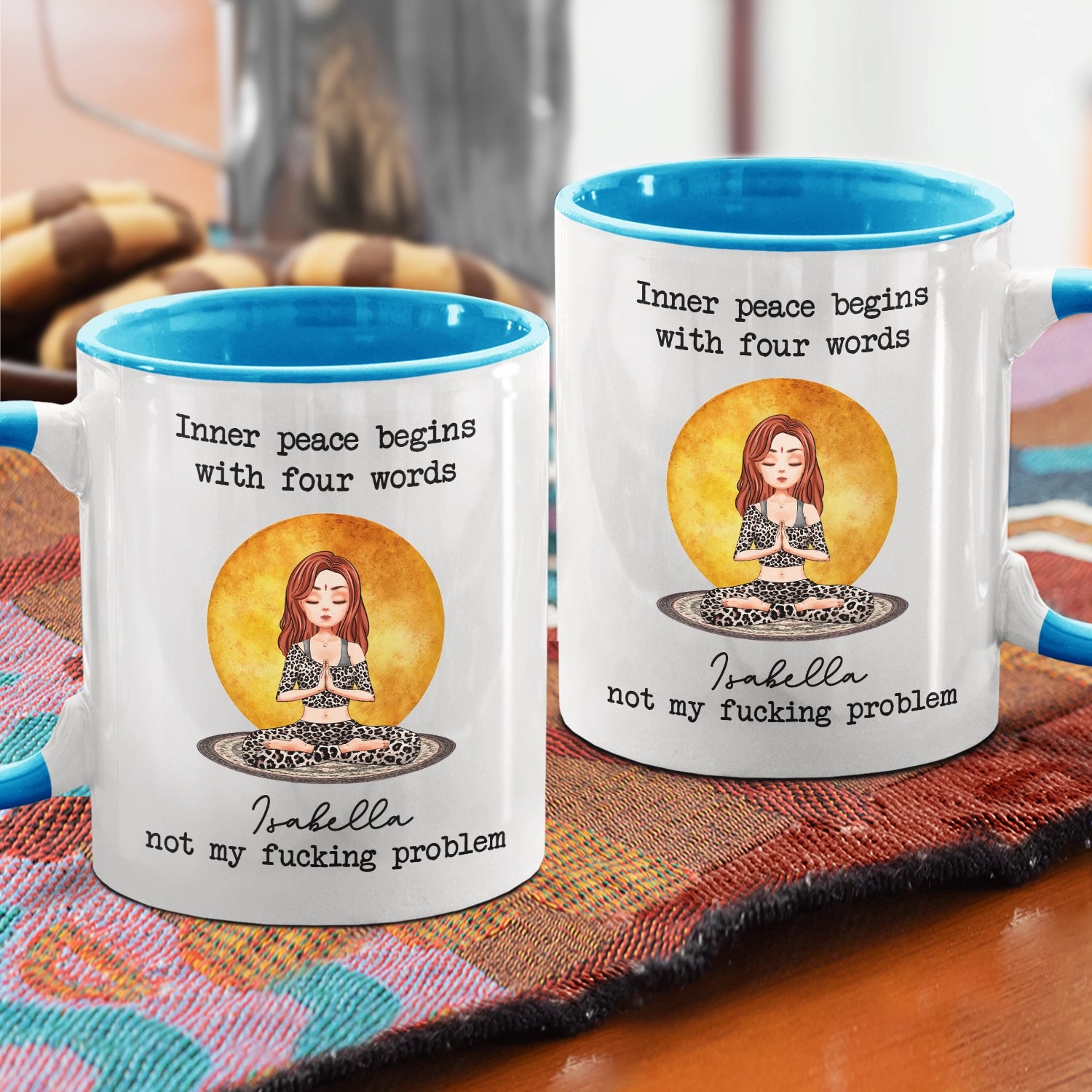Inner Peace Yoga Relaxation Cup - Gift For Stress Relief - Personalized Accent Mug