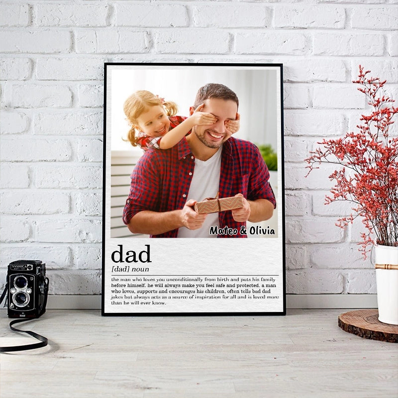 Custom Photo Dad Definition - Father’s Day Gift, Besties, Sister, Family Gift - Personalized Poster