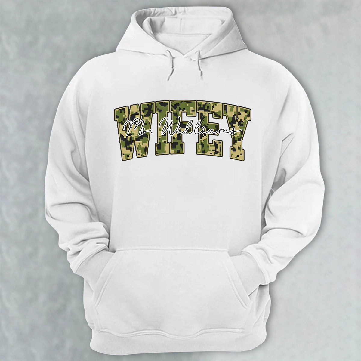 Wifey Pattern Wiffey - Gift For Husband, Wife, Boyfriend, Girlfriend, Couple - Personalized Hoodie