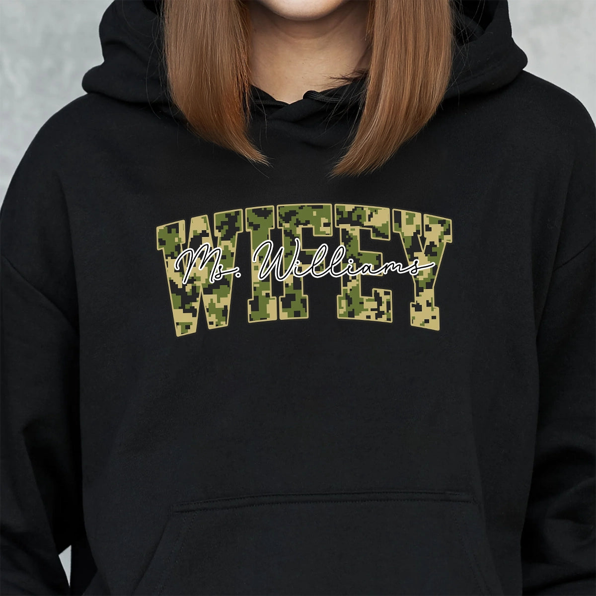 Wifey Pattern Wiffey - Gift For Husband, Wife, Boyfriend, Girlfriend, Couple - Personalized Hoodie