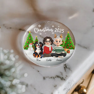 Christmas 2025 - Custom Family And Pet - Personalized Acrylic Ornament