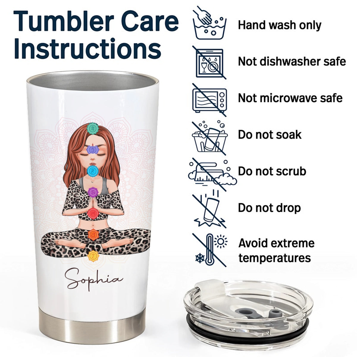 Meditation Spiritual - Yoga Lovers, Meditation Lovers, Self-care Gift - Personalized Tumbler
