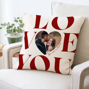 Custom Photo Love You, You And Me Forever - Anniversary & Valentine Gift, Gift For Couple - Personalized Pillow