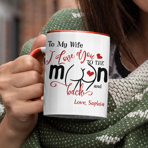 I Love You To The Moon And Back - Gift For Wife, Girlfriend, Her, Couple - Personalized Accent Mug